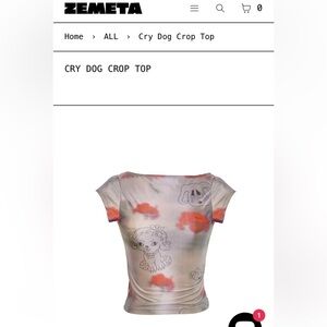 Zemeta Cry Dog Crop Top XS